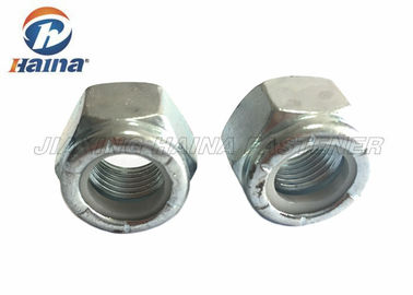 Industry Hex Nylon Insert Lock Nuts Zinc Plated 4.8 Grade With Carbon Steel Material