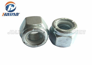 Industry Hex Nylon Insert Lock Nuts Zinc Plated 4.8 Grade With Carbon Steel Material