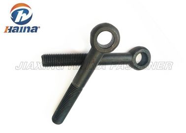 Black Eye Bolts Custom Fasteners Full Thread Carbon Steel For Shipbuilding / Mining
