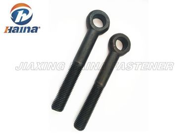 Black Eye Bolts Custom Fasteners Full Thread Carbon Steel For Shipbuilding / Mining