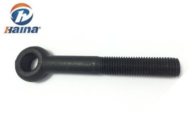 Black Eye Bolts Custom Fasteners Full Thread Carbon Steel For Shipbuilding / Mining