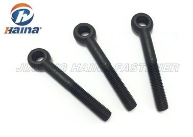 Black Eye Bolts Custom Fasteners Full Thread Carbon Steel For Shipbuilding / Mining