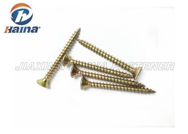 DIN7505 5X30mm Pozi ড্রাইভ Csk হেড আত্ম আচ্ছাদন Screws হলুদ দস্তা ধাতুপট্টাবৃত 30MM দৈর্ঘ্য
