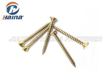 DIN7505 5X30mm Pozi ড্রাইভ Csk হেড আত্ম আচ্ছাদন Screws হলুদ দস্তা ধাতুপট্টাবৃত 30MM দৈর্ঘ্য