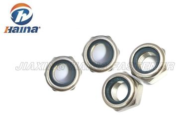 Customized Hex Head Nuts With Nylon Washer Insert Plain Finish Tempering / Hardening