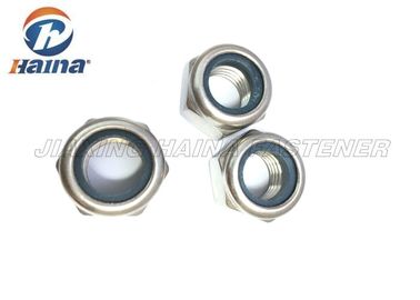 Customized Hex Head Nuts With Nylon Washer Insert Plain Finish Tempering / Hardening