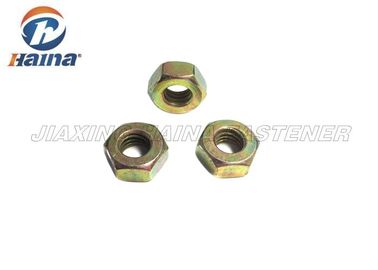 Customized Carbon Steel Nuts Hexagonal Head With Yellow Zinc Finish DIN 934