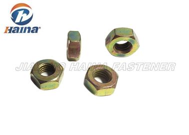 Customized Carbon Steel Nuts Hexagonal Head With Yellow Zinc Finish DIN 934