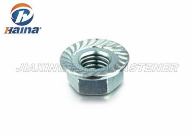 Hexagon Serrated Flange Lock Nut Yellow Zinc Plated For Pipeline Connection