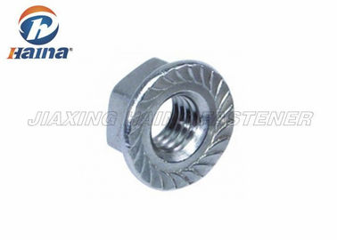 Hexagon Serrated Flange Lock Nut Yellow Zinc Plated For Pipeline Connection