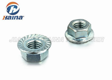 Hexagon Serrated Flange Lock Nut Yellow Zinc Plated For Pipeline Connection