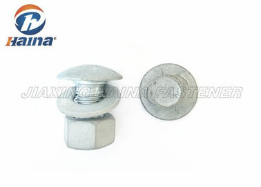 Oval Shoulder Hex Head Bolts Galvanized Steel M18 Guardrail Bolts With Nut