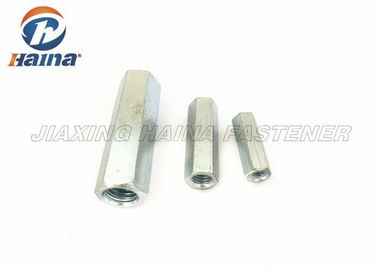 M6 Long Hex Coupling Nut Carbon Steel , Threaded Rod Coupling Nut For Rail Transit