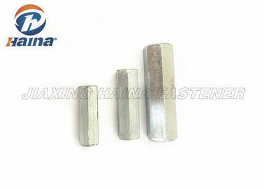 M6 Long Hex Coupling Nut Carbon Steel , Threaded Rod Coupling Nut For Rail Transit
