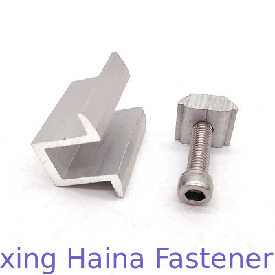 হেক্স সকেট হেড ক্যাপ স্ক্রু সহ সোলার প্যানেল মাউন্টিং মিড অ্যালুমিনিয়াম ক্ল্যাম্প