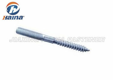 Carbon Steel Dowel Hanger Self Tapping Screws Zinc Plated Double End Threaded