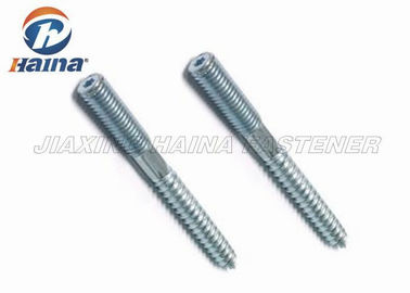Carbon Steel Dowel Hanger Self Tapping Screws Zinc Plated Double End Threaded