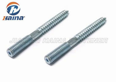 Carbon Steel Dowel Hanger Self Tapping Screws Zinc Plated Double End Threaded