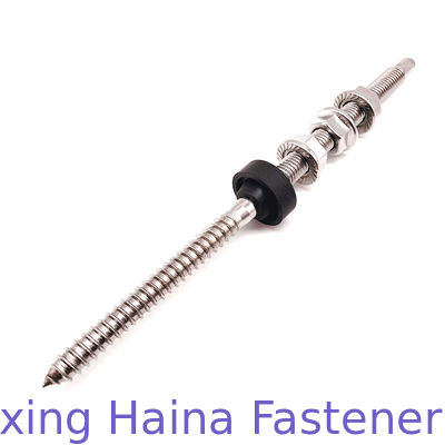 SS304 M10 200mm 250mm হ্যাঙ্গার বোল্ট 3 ফ্ল্যাঞ্জ বাদাম দিয়ে